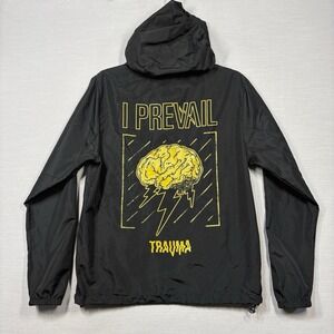 I Prevail Trauma Windbreaker Jacket Small Black Full Zip Rock Hardcore Metal